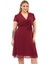 Kadın Bordo Kruvaze Yaka Kol Detaylı Midi Boy Şifon elbise 4449-110 10