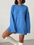 Kadın Yumuşak Dokulu Bisiklet Yaka Oversize Basic Triko Kazak 4