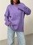 Kadın Yumuşak Dokulu Bisiklet Yaka Oversize Basic Triko Kazak 1