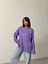 Kadın Yumuşak Dokulu Bisiklet Yaka Oversize Basic Triko Kazak 4