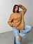 Kadın Yumuşak Dokulu Bisiklet Yaka Oversize Basic Triko Kazak 4