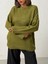 Kadın Yumuşak Dokulu Bisiklet Yaka Oversize Basic Triko Kazak 1
