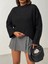 Kadın Yumuşak Dokulu Bisiklet Yaka Oversize Basic Triko Kazak 3