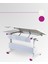 Vega Simple Kız Çocuk Odası Çalışma Masası Yükseklik ve Eğim Ayarlı Masa - 130x70 Cm, Ekru/Fuşya 5