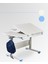 Vega Simple Okul Ders Çalışma Masası Yükseklik Ayarlı ve Eğim Verilebilir Masa - 130x70 Cm, Ekru/Mavi 3