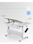 Vega Simple Okul Ders Çalışma Masası Yükseklik Ayarlı ve Eğim Verilebilir Masa - 130x70 Cm, Ekru/Mavi 5