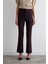 Çizgili Geniş Paça Pantolon - Mürdüm 2