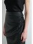 Anvelop Kesim Suni Deri Etek - Siyah 4