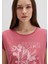 Çiçek Baskılı Pembe Tişört 1613480-71104 17