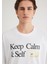 Keep Calm Baskılı Beyaz Tişört 0612463-620 17