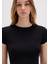 Siyah Basic Crop Tişört 1600814-900 17