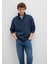 Yarı Fermuarlı Lacivert Basic Sweatshirt 0S10278-70490 14