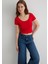 Kırmızı Basic Crop Tişört 1612374-70467 14