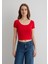 Kırmızı Basic Crop Tişört 1612374-70467 15
