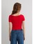 Kırmızı Basic Crop Tişört 1612374-70467 16