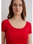 Kırmızı Basic Crop Tişört 1612374-70467 17