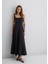 Askılı Siyah Uzun Elbise 1310479-900 13