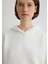 Kapüşonlu Beyaz Basic Sweatshirt 167299-70057 16