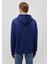 Erkek Mavi Logo Baskılı Kapüşonlu Mavi Sweatshirt 0S10001-70722 16