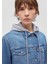 Kadın Karla Mavi 90s Jean Ceket 110154-85296 16