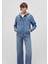 Kadın Karla Mavi 90s Jean Ceket 110154-85296 13