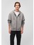 Logolu Kapüşonlu Fermuarlı Gri Sweatshirt 066979-34686 14