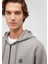 Logolu Kapüşonlu Fermuarlı Gri Sweatshirt 066979-34686 17