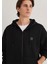 Logolu Kapüşonlu Fermuarlı Siyah Sweatshirt 066979-900 8