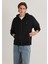 Logolu Kapüşonlu Fermuarlı Siyah Sweatshirt 066979-900 9