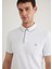 Yaka Detaylı Beyaz Polo Tişört 062373-27879 16