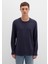 Uzun Kollu Dokulu Lacivert Tişört 064622-26828 15