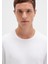 Uzun Kollu Dokulu Beyaz Tişört 064622-20454 17