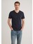 Stretch V Yaka Lacivert Basic Tişört 061748-17588 11
