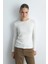 Uzun Kollu Basic Pamuk Tshirt - Ekru 1