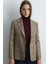 Ekose Blazer Ceket - Bej 1