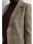 Ekose Blazer Ceket - Bej 3