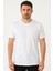 Erkek Pamuklu Basic Beyaz T-Shirt 3'lü Set 1
