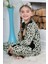 Kız Çocuk Leopar Desenli Göz Bantlı Peluş Polar Pijama Takımı 2