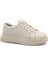 Luce Punto Hakiki Deri Kadın Bej Casual Sneaker Ayakkabı 1