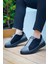 ZRN-007 Siyah Gri Yüksek Taban Tek Bant Bağcıksız Günlük Comfort Erkek Sneaker 2