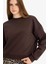 Regular Fit Bisiklet Yaka Kalın Basic Düz Sweatshirt D6645AX25WN 4