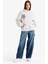 Overshirt Fit Kapüşonlu Sırt Baskılı Kalın Sweatshirt G0960AX25AU 2