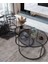 Milas Modern Orta ve Zigon Sehpa Seti Füme Cam ve Metal 5 Parça 80 cm 4
