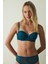 Petrol Yeşili Pop Up Dantelli Balenli Push Up Sütyen 2