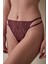 Bordo Brode Zebra Desenli Düşük Bel Slip Külot 1