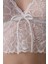 Kırık Beyaz Aksesuarlı Çiçekli Dantelli Crop Bralet 2