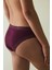 Bordo Dantelli Pamuklu Normal Bel Slip Külot 2