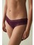 Bordo Dantelli Pamuklu Normal Bel Slip Külot 1