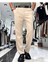 Erkek Baggy Fit Pile Detaylı Kumaş Pantolon 10