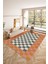 Geometrik Dama Desenli Yıkanabilir Kaymaz Taban Salon Halısı 1